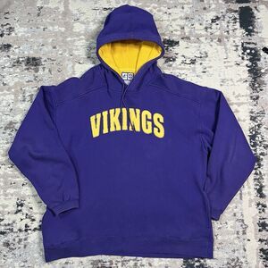 Vintage 90s Y2K Minnesota Vikings Hoodie Sweatshirt XL Logo Athletic NFL Purple